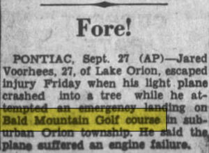 Bald Mountain Golf Course - Sep 27 1958 Emergency Landing